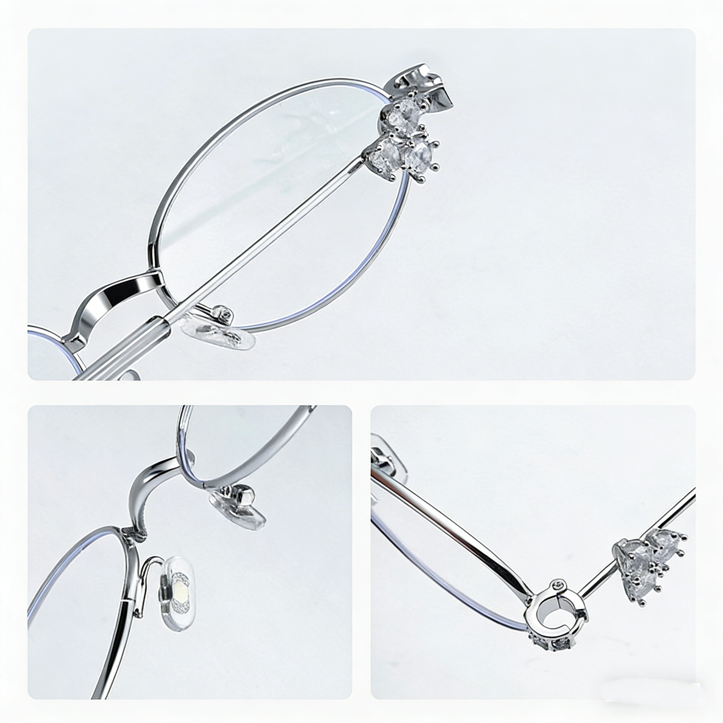 Crystal Orbit Foldable Round Glasses