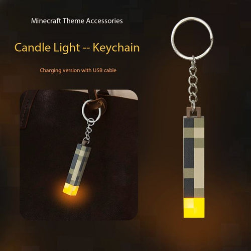 🟡 (Minecraft) Candle Light Keychain 🔑✨