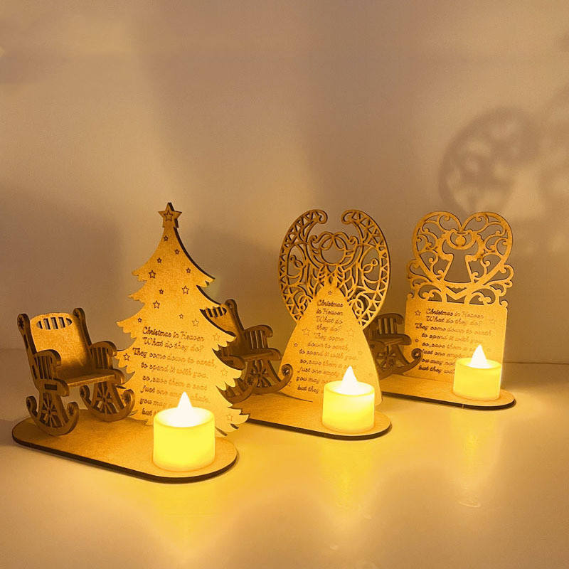 🎄 Wooden Tree Candle Holder Decor