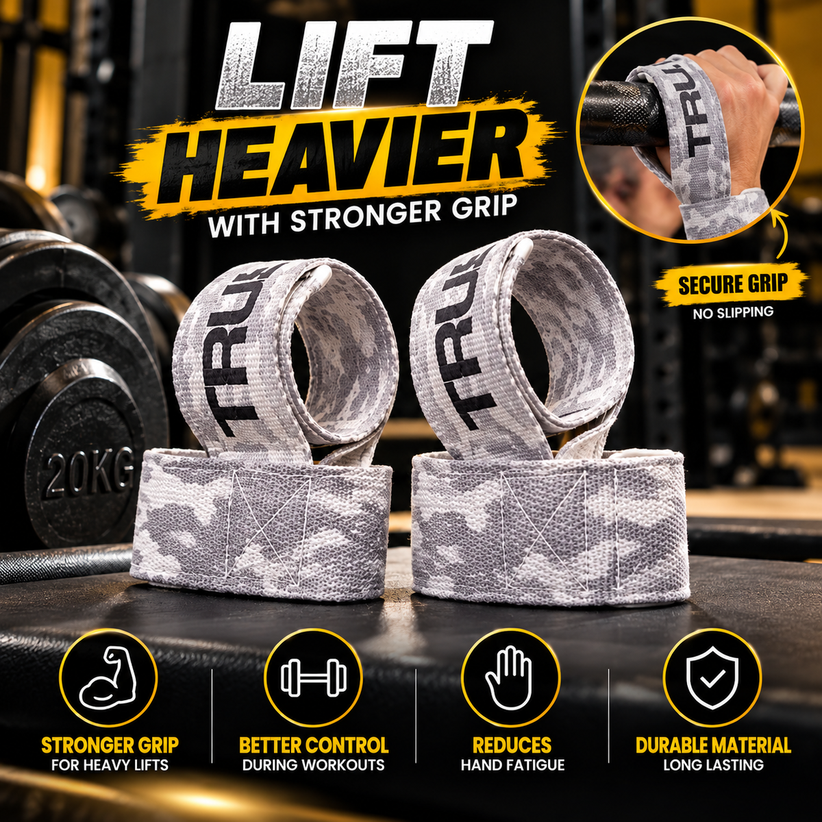 Premium Gym Lifting Straps – Anti-Slip Grip & Wrist Support for Heavy Weightlifting