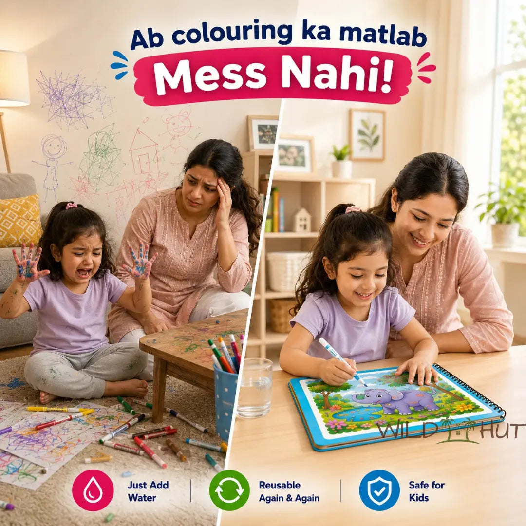 Magic Reusable Water Coloring Book - Less Screen Time, More Creative Play