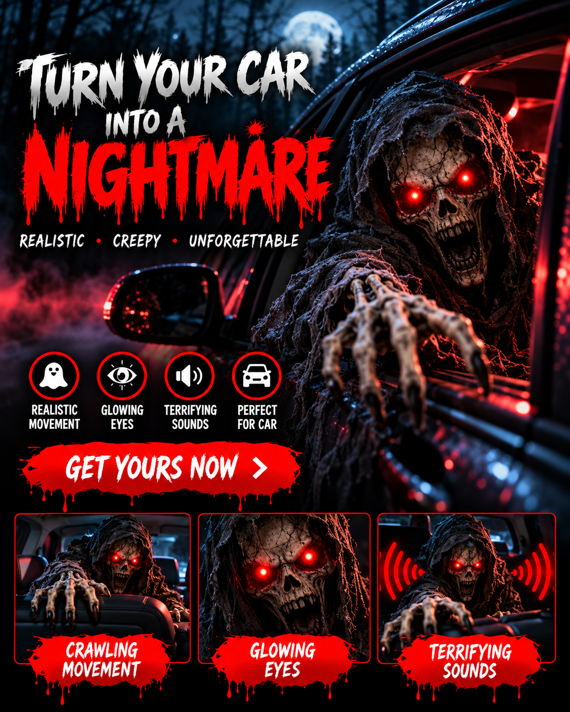 GhostDrive™ – Halloween Horror Car Window Projector