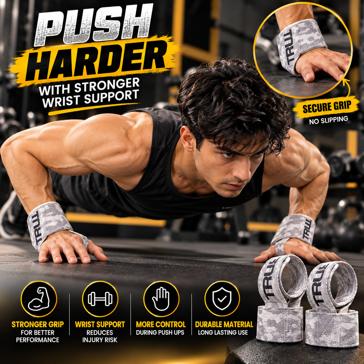 Premium Gym Lifting Straps – Anti-Slip Grip & Wrist Support for Heavy Weightlifting