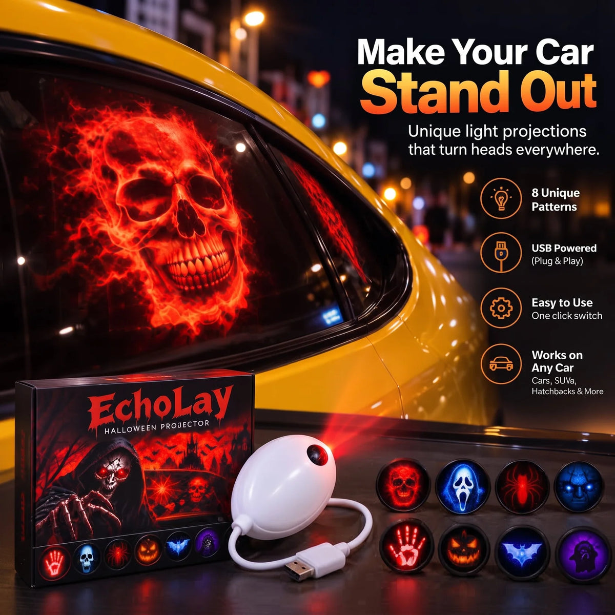 GhostDrive™ – Halloween Horror Car Window Projector