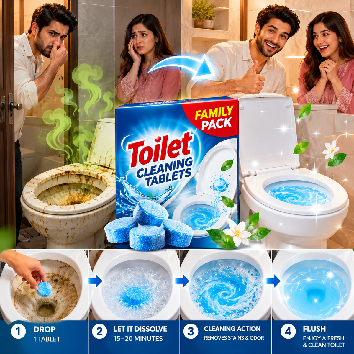 🚽 Family Pack Toilet Cleaning Tablets 💙