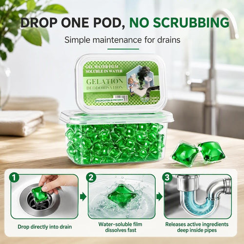 DrainFresh™ Gel Pods – Eliminate Bad Odors & Keep Drains Clean